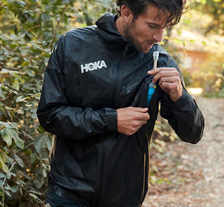 Hoka One One Jackets Mens Black - GORE-TEX Shakedry™ Run - 37248IXSU